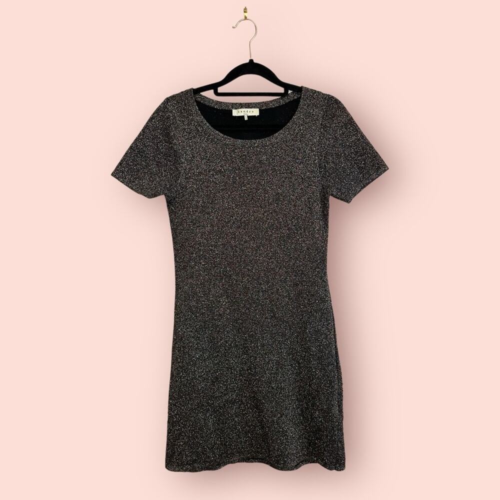 Sandro Short Sleeve Sparkle Mini Dress Multicolor R0219H-Mult